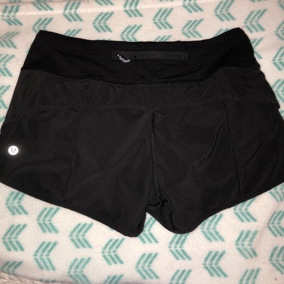 Black Lululemon Speed Up Shorts - Picture 2 of 3